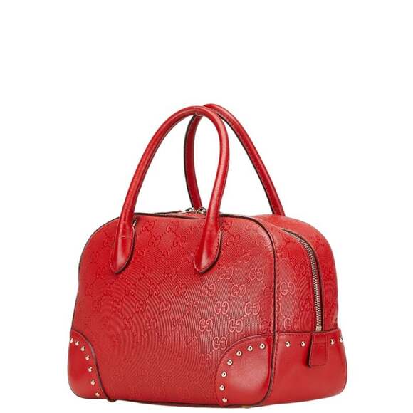 Gucci GG embossed handbag/shoulder bag, 2-way, 354224, red leather, women's. - Picture 2 of 16